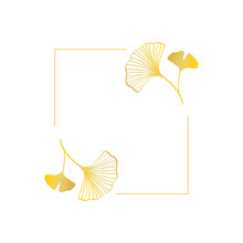 Gold Ginkgo Leaves Frame Illustration