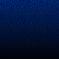 Vector illustration of a dark blue background of hexagons