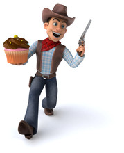 Fun Cowboy - 3D Illustration