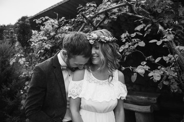 Wall Mural - amazing wedding couple. boho wedding.