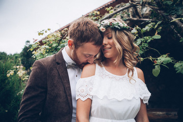 Wall Mural - amazing wedding couple. boho wedding.