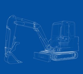 Aufkleber - Sketch of Small Treactor with Actor. Vector