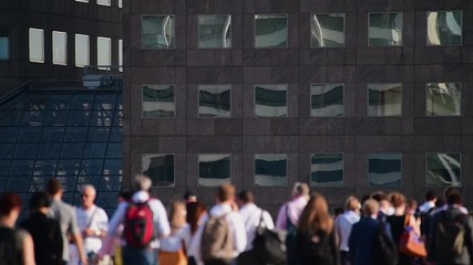 Sticker - UK, England, London, London Bridge, Commuters walking to London Bridge Station SLOW MOTION