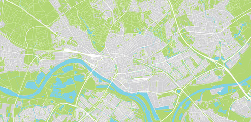 Urban vector city map of Arnhem, The Netherlands