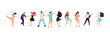 © Firangiz - Crowd of young people dancing at club. Big set of characters having fun at party. Flat colorful vector illustration.