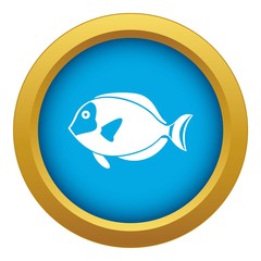 Canvas Print - Surgeon fish icon blue vector isolated on white background for any design