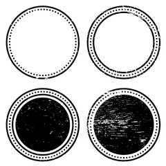 Wall Mural - A Blank Circle hipster postal stamps set.illustration vector