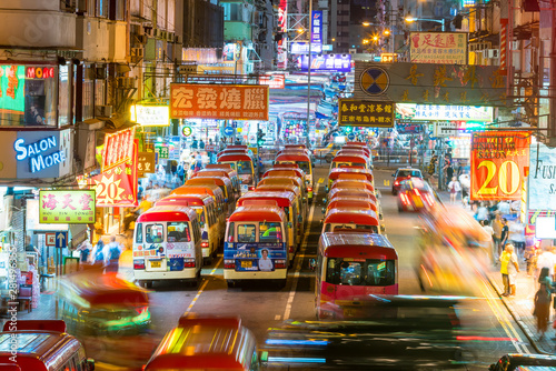 Neon lights in Mong Kok area, Hong Kong Canvas Print