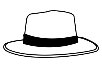 Sticker - Fashion summer hat for men in black and white