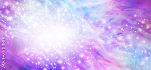 Foto  Wispy swirling blue pink ethereal special announcement background banner - multi