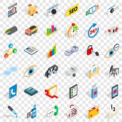 Poster - Toy icons set. Isometric style of 36 toy vector icons for web for any design
