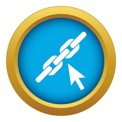 Poster - Chain link icon blue vector isolated on white background for any design