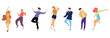 © Firangiz - Crowd of young people dancing at club. Big set of characters having fun at party. Flat colorful vector illustration.