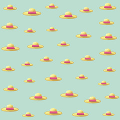 Wall Mural - Summer hats background pattern