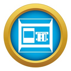 Poster - ATM icon blue vector isolated on white background for any design