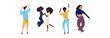 © Firangiz - Crowd of young people dancing at club. Big set of characters having fun at party. Flat colorful vector illustration. - Vector