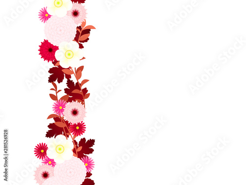 ダリアと秋の菊のイラストフレーム Stock Vector Adobe Stock