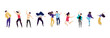© Firangiz - Crowd of young people dancing at club. Big set of characters having fun at party. Flat colorful vector illustration.