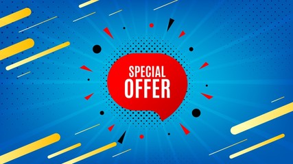 Special offer badge. Discount banner shape. Sale coupon bubble icon. Abstract background. Modern concept design. Banner with offer badge. Vector