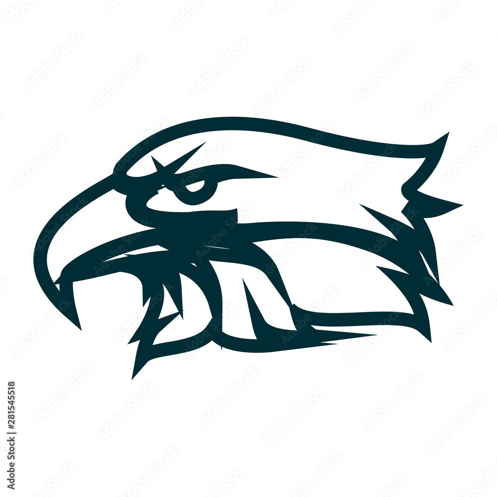 Eagle line art logo design. Eagle head outline vector illustration ...