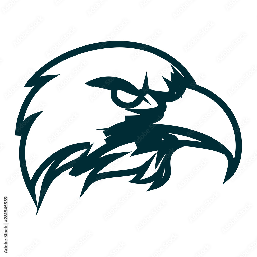 Eagle line art logo design. Eagle head outline vector illustration ...