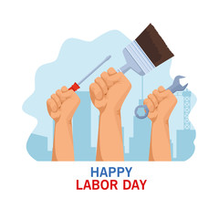 Poster - labor day usa celebration cartoon