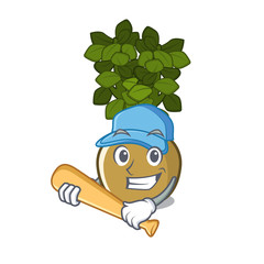 Sticker - Playing baseball jade plant isolated with the mascot