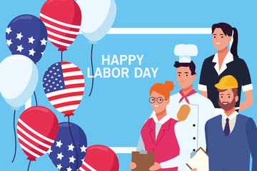 Canvas Print - Happy labor day card, USA holiday