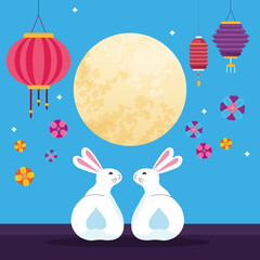 Sticker - mid autumn chinese festival cartoon