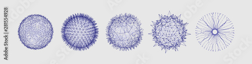 Fotografía Sphere with connected lines and dots