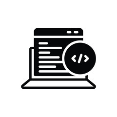 Black solid icon for web coding