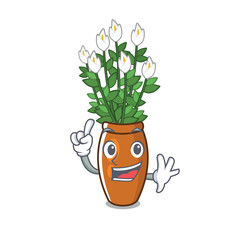 Sticker - Finger peace lily isolated with the mascot