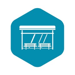Poster - Bus stop icon. Simple illustration of bus stop vector icon for web
