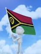 国旗を掲げるバヌアツ共和国のスポーツ選手