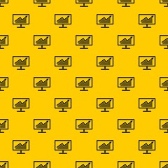 Poster - Statistics on monitor pattern seamless vector repeat geometric yellow for any design
