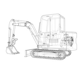 Aufkleber - Sketch of Small Treactor with Actor. Vector