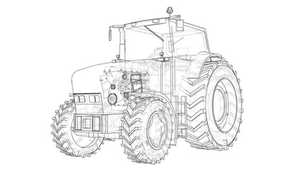 Poster - farm tractor concept. vector