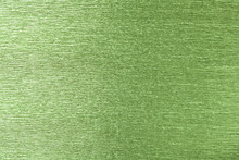Textural Of Green Background Of Wavy Corrugated Paper, Closeup.