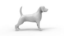 3D Renderings Of A Small Dog Isolated In White Background