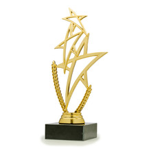 Shiny Statue Award In Shape Of Triple Star
