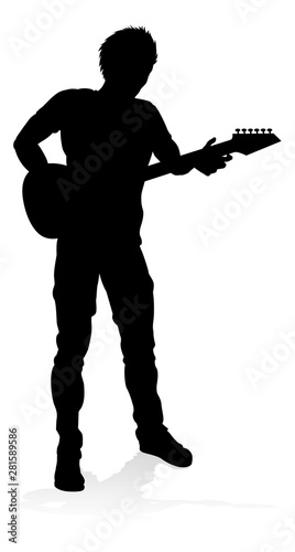 A guitarist musician in det...