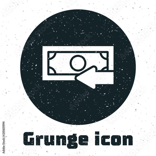 Grunge Cash Back Icon Isolated On White Background - 