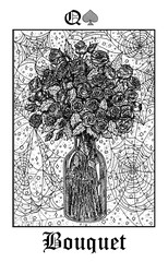 Wall Mural - Bouquet. Tarot card from vector Lenormand Gothic Mysteries oracle deck.