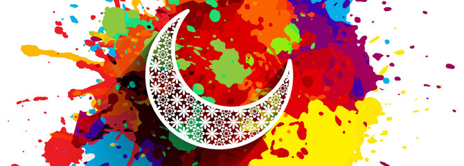 Wall Mural - Ramadan Kareem colorful template banner background
