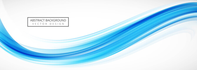 Wall Mural - Abstract blue wave banner template design