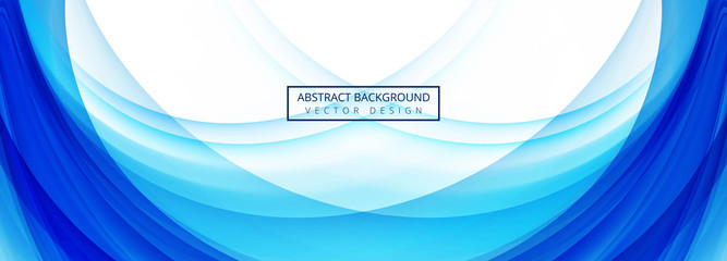 Wall Mural - Abstract blue wave banner template design