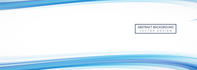Wall Mural - Abstract blue wave banner template background