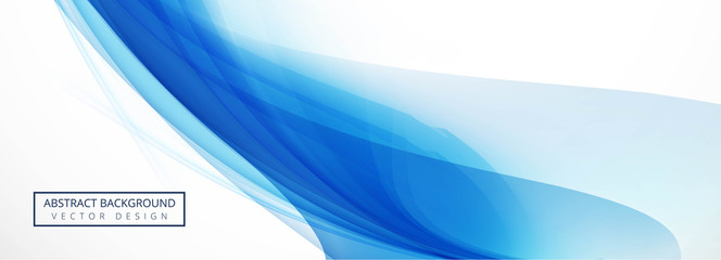 Wall Mural - Abstract blue wave banner template background