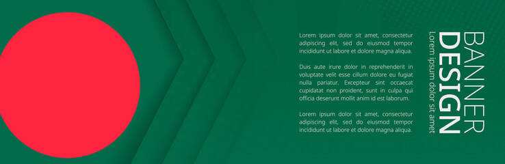 Wall Mural - Banner template with flag of Bangladesh for advertising travel, business and other.