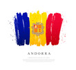 Flag of Andorra. Brush strokes are drawn by hand.